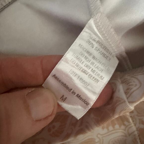 Gear Bunch leggings sz M yoga activewear stretchy lightweight cream & gold - Picture 4 of 9